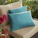 Set of 2 13 x 20 Aqua Blue Solid Indoor and Outdoor Lumbar Pillows