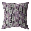 HomeRoots 20 in. Lavender & Black Fall Leaves Indoor & Outdoor Zippered Throw Pillow Pink & White