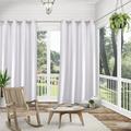 Exclusive Home Curtains Biscayne Indoor/Outdoor Two Tone Textured Grommet Top Curtain Panel Pair 54x63 White