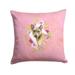 Carolines Treasures CK4188PW1414 Thai Ridgeback Pink Flowers Fabric Decorative Pillow 14Hx14W multicolor