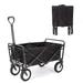 Tory Carrier Folding Wagon Cart Utility Garden Cart Collapsible Adjustable Handle 220lbs Black