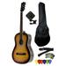 Fever 3/4 Size Acoustic Guitar Package Sunburst with Gig Bag Guitar Tuner Picks and Strap FV-030-SB-PACK