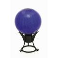 10 in. Gazing Globe in Blue with Crackle