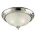 Three Light Indoor Flush Mount Ceiling Fixture Brushed Nickel with Frosted Swirl Glass