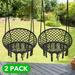 2 Pack Hammock Chair Swing Hammock Swing Chair Macrame Hanging Chair Cotton for Bedroom Girls Room Deck Porch Indoor Outdoor Garden Backyard Black