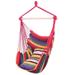 MDHAND Distinctive Cotton Canvas Hanging Rope Chair with Pillows Rainbow