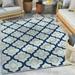 Well Woven Illuminate 3 11 x 5 3 Indoor/Outdoor High-Low Moroccan Lattice Blue Area Rug