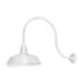 14in. White Outdoor Gooseneck Barn Light Fixture With 24in. Long Extension Arm - Wall Sconce Farmhouse Vintage Antique Style - UL Listed - 9W 900lm A19 LED Bulb (5000K Cool White)