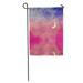 LADDKE Blue Astronomy Abstract Moon and Stars in Sky Pink Bright Garden Flag Decorative Flag House Banner 28x40 inch