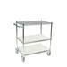 21 Deep x 24 Wide x 39 High 3 Tier Chrome Shelf Cart with 1 Wire Shelf & 2 Solid Shelf