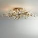 Possini Euro Design Ceiling Light Semi Flush Mount Fixture LED Brass 27 1/2 Wide 10-Light Crystal Berry for Living Room