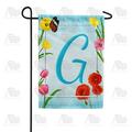 America Forever Spring Monogram Garden Flag Letter G 12.5 x 18 inches Double Sided Vertical Outdoor Yard Lawn Beautiful Summer Spring Flowers Tulip Ladybug Bees Garden Flag