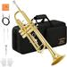 Eastar Trumpet Set for Students Beginner Bb Standard Brass Instrument School Band Gold with Case