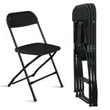 EasingRoom 4 Pack s Folding Chairs Heavy Duty Black Metal Folding Chair Steel Frame Black