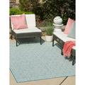 Unique Loom Deco Trellis Indoor/Outdoor Trellis Rug Aqua/Ivory 9 x 12 Rectangle Trellis Contemporary Perfect For Patio Deck Garage Entryway