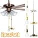 Travelwant 2Pcs/Set Ceiling Fan Pull Chain Ornaments Extension Chains with Decorative Light Bulb and Fan Cord Fan Pull Chain Set for Ceiling Light Lamp Fan Chain-12.2
