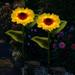 TSV 2pcs Solar Sunflower Landscape Lights Garden Stake Lights for Outdoor Yellow