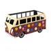 Plow & Hearth Vintage Style Flower Power Miniature Bus Garden Planter - Red