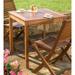 Plow & Hearth Eucalyptus Wood Outdoor Square Bistro Table