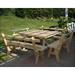 43 x 72 Treated Pine Wide Picnic Table with 4 Backed Benches