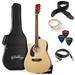 Ashthorpe Full-Size Left-Handed Cutaway Thinline Acoustic-Electric Guitar Package - Premium Tonewoods