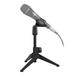 TSV Universal Adjustable Desk Microphone Stand Portable Foldable Tripod Mic Tabletop Stand with Small Plastic Microphone Clip