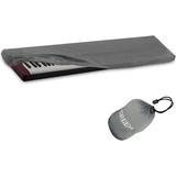 HQRP Elastic Dust Cover Case w/ Bag (Gray) for Yamaha DGX-650 / DGX-650B / Piaggero NP-31 / NP-11 / NP-V60 / NP-V80 Electronic Keyboard Digital Piano
