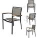 KARMAS PRRDUCT Patio Dining Chairs Set of 4 Outdoor Stackable Dining Chairs with Armrest Textilene Mesh Fabric Aluminum Frame Patio Furniture Sets for Garden Balcony Lawn and Indoors