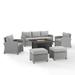 Crosley Furniture Bradenton 6-piece Metal Outdoor Sofa Set in Gray