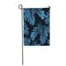 SIDONKU Blue Indigo Monstera Palm Leaves on Dark Summer Tropical Garden Flag Decorative Flag House Banner 28x40 inch