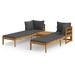 vidaXL 3 Piece Patio Lounge Set with Dark Gray Cushions Acacia Wood