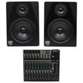 Mackie 1402VLZ4 14-ch. Analog Mixer w/ 6 ONYX Preamps+(2) 5.25 Studio Monitors