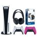 Sony Playstation 5 Disc Version (Sony PS5 Disc) with Extra Nova Pink Controller Black PULSE 3D Headset and Dual Charging Station Bundle