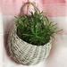 Travelwant Wall Fence Hanging Planter Handmade Rattan Basket Hand Made Wicker Rattan Flower Basket Flower Pots Hanger Garden Decoration