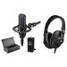 Audio Technica AT4033A Condenser Microphone Mic+Shockmount+AKG Headphones