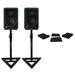 2) Mackie CR3-X 3 Reference Multimedia Studio Monitor Speakers+Stands+Foam Pads