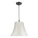 Aspen Creative 70101 One-Light Hanging Pendant Ceiling Light with Transitional Bell Fabric Lamp Shade Off White 14 width