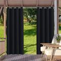 SHANNA Indoor/Outdoor Curtains - Grommet Top Waterproof Windproof Privacy Blackout Drapes for Garden Porch Gazebo Patio Black 52*84 in 2 Panel