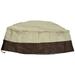 Fire Pit Cover Round-210D Oxford Cloth Heavy Duty Patio Outdoor Fire Pit Table Cover Round Waterproof Fits for 34/35/36 Inch Fire Pit Bowl Cover (36 Inch D x 24 Inch H Beige+Brown)