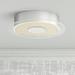 Possini Euro Design Modern Ceiling Light Flush Mount Fixture 11 Wide Chrome LED Round Crystal Sand Clear Acrylic Ring for Bedroom Kitchen Living Room