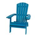 Flash Furniture Charlestown All-Weather Poly Resin Indoor/Outdoor Folding Adirondack Chair in Blue