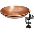 Monarch Abode Pure Copper 11 inch Diameter Bird Bath Bird Feeder with Deck Mounted Stand