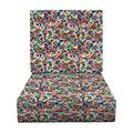 RSH DÃ©cor Indoor Outdoor Foam Deep Seating Cushion Set 24 x 24 x 5 Seat and 24 x 21 x 3 Back Cranston Multi Color Floral