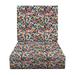 RSH DÃ©cor Indoor Outdoor Foam Deep Seating Cushion Set 24 x 24 x 5 Seat and 24 x 21 x 3 Back Cranston Multi Color Floral