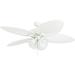 Honeywell Palm Lake 52 White Tropical Ceiling Fan with 5 Palm Blades 4 Arm Light Kit Pull Chains & Reverse Airflow