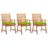 vidaXL 1/6x Solid Acacia Wood Outdoor Dining Chairs w/Cushions Multi Colors