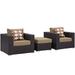 Modern Contemporary Urban Design Outdoor Patio Balcony Three PCS Sofa Set Brown Rattan