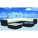 vidaXL 8 Piece Garden Lounge Set with Cushions Poly Rattan Black 42090