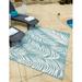 8 x 11.25 Blue and Ivory Tropical Rectangular Outdoor Area Throw Rug