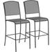 Interion Outdoor Bar Stool Steel Mesh Black 2 Pack